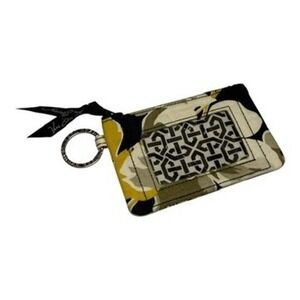 Vera Bradley Dogwood Floral Quilted Cotton Zip ID Case Wallet Keychain